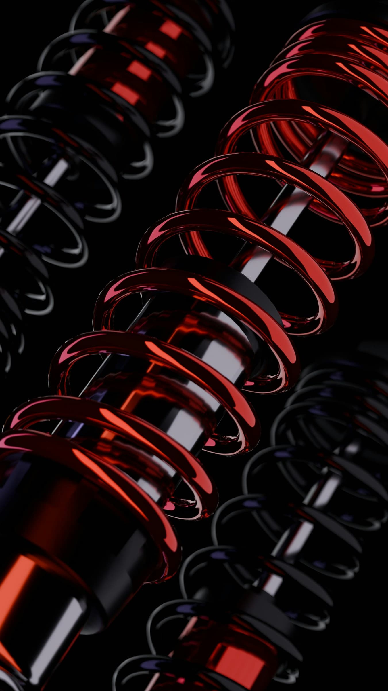 Shock absorber suspension close-up